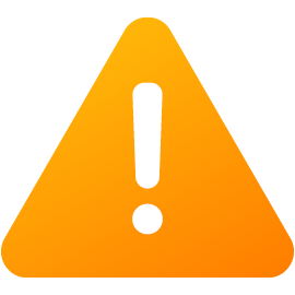an orange warning icon