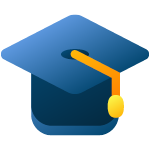 an icon showing a graduation cap