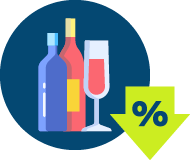 an icon showing a decline in underage drinking